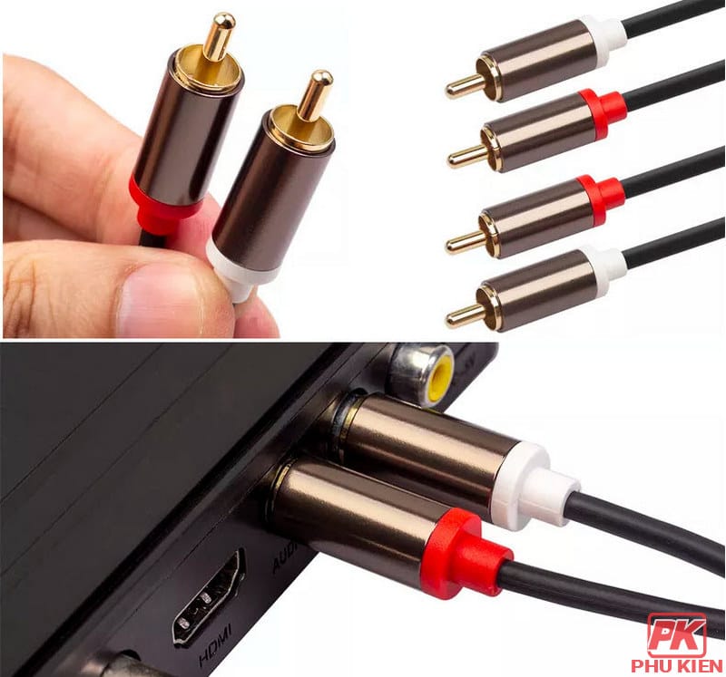 Cáp AV hoa sen 2 đầu RCA dài 2m