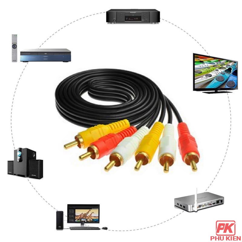 Cáp AV hoa sen RCA dài 2m