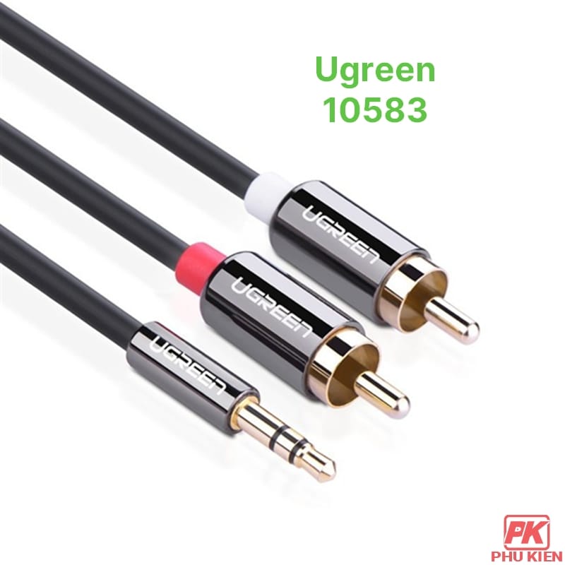 Cáp Audio 3.5 ra 2 đầu RCA 1,5m Ugreen 10583 1 Cáp Audio 3.5 ra 2 đầu RCA 1,5m Ugreen 10583