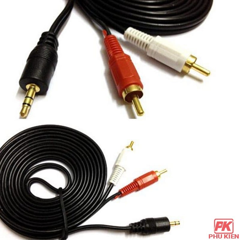 Cáp Audio 3.5 ra 2 đầu RCA 1,5m