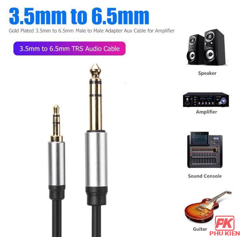 Cáp chuyển 3.5 sang 6.5mm dài 1,5m Cáp chuyển 3.5 sang 6.5mm dài 1,5m