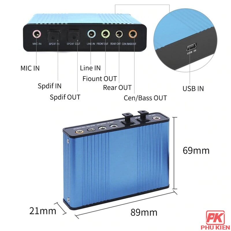 Card Sound box 5.1 chuyển đổi USB ra Audio 5.1 + optical Card Sound box 5.1 chuyển đổi USB ra Audio 5.1 + optical
