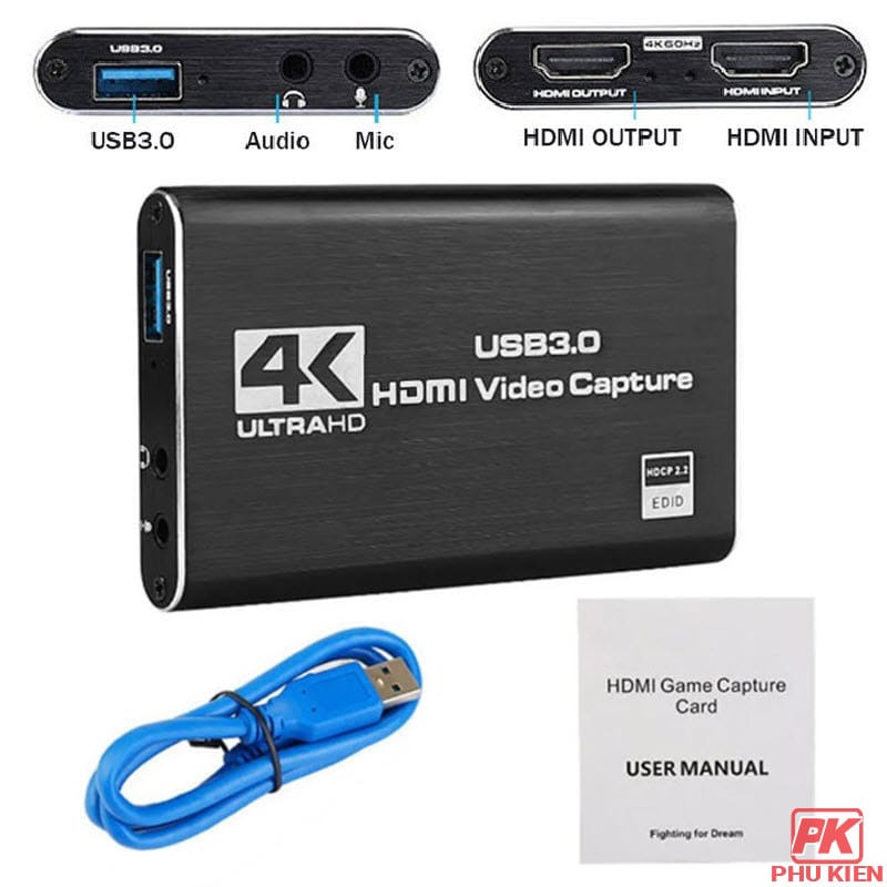 HDMI Video Capture USB 3.0 tích hợp Micro và Tai nghe 1 HDMI Video Capture USB 3.0 tích hợp Micro và Tai nghe
