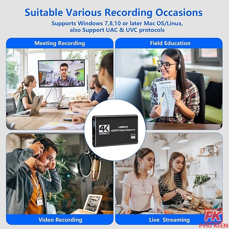 HDMI Video Capture USB 3.0 tích hợp Micro và Tai nghe 2 HDMI Video Capture USB 3.0 tích hợp Micro và Tai nghe - Ảnh 2