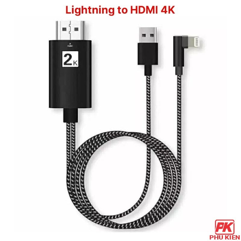Cáp HDMI cho iphone ipad hỗ trợ 4K vuông góc 1 Cáp HDMI cho iphone ipad hỗ trợ 4K vuông góc