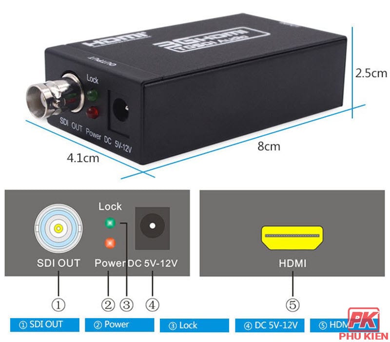 Bộ chuyển đổi HDMI sang SDI 1080P 5 Bộ chuyển đổi HDMI sang SDI 1080P