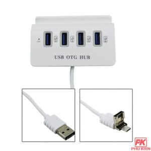 Hub OTG Micro USB 4 cổng kiêm giá đỡ Điện thoại