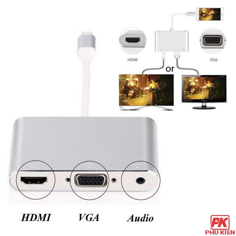 Cáp Lightning to HDMI + VGA cho iPhone iPad