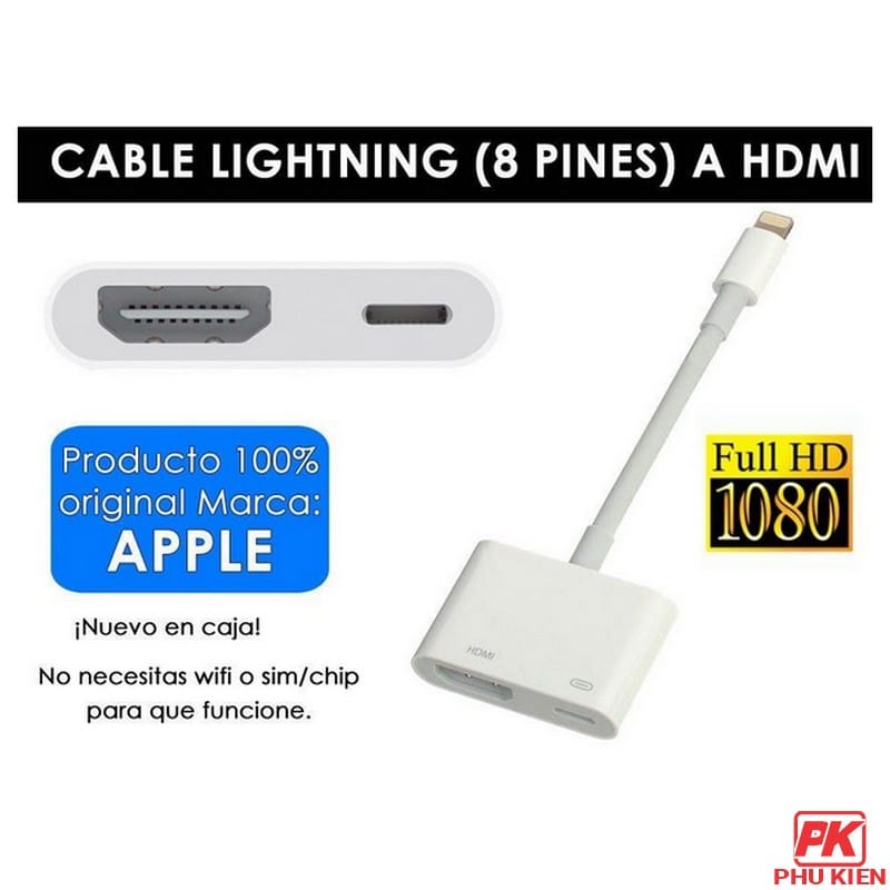 Cáp Lightning to HDMI kết nối iPhone iPad cao cấp
