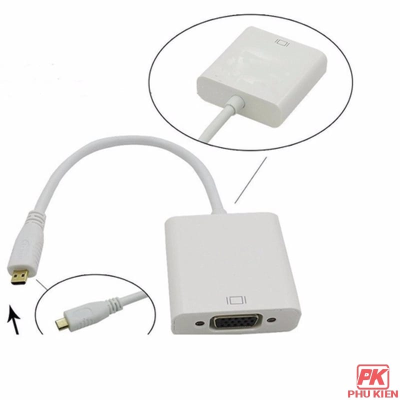 Cáp chuyển Micro HDMI sang VGA + Audio 3.5mm 3 Cáp chuyển Micro HDMI sang VGA + Audio 3.5mm - Ảnh 3