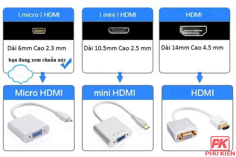 Cáp chuyển Micro HDMI sang VGA + Audio 3.5mm 4 Cáp chuyển Micro HDMI sang VGA + Audio 3.5mm