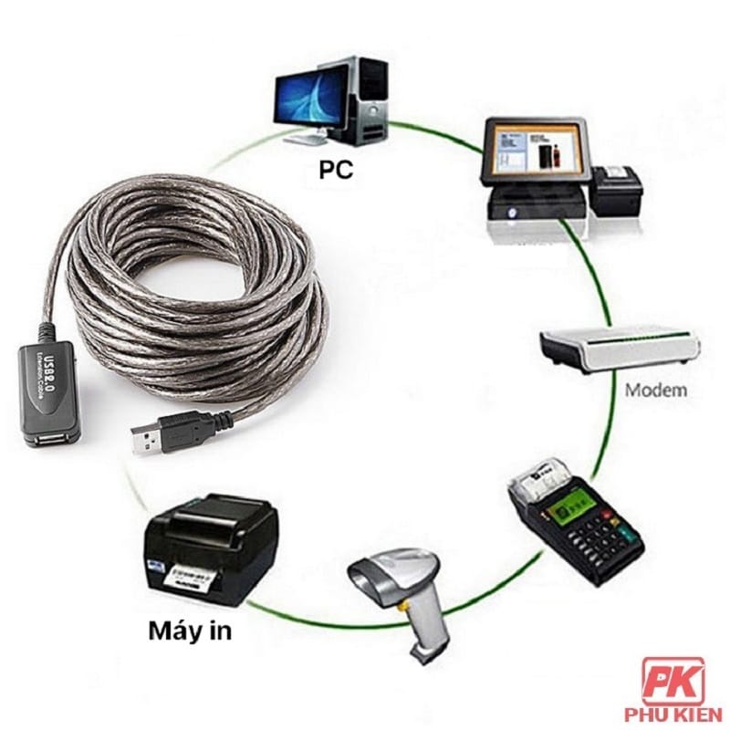 Cáp nối dài USB 10m có IC khuếch đại tín hiệu