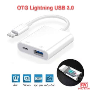 Cáp OTG lightning USB 3.0 có cổng sạc