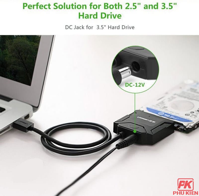 Cáp USB 3.0 to SATA Ugreen 20231 đọc ổ cứng 2.5 và 3.5 inch