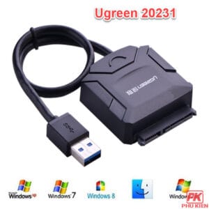 Cáp USB 3.0 to SATA Ugreen 20231 đọc ổ cứng 2.5 và 3.5 inch