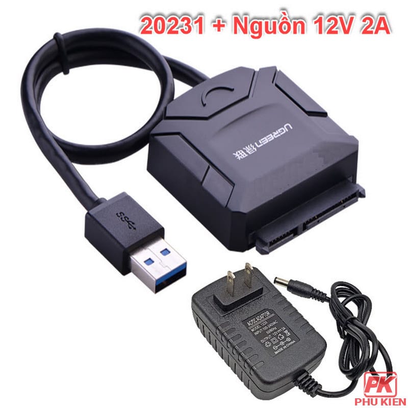 Cáp USB 3.0 to SATA Ugreen 20231 đọc ổ cứng 2.5 và 3.5 inch