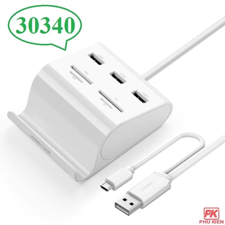 Bộ chia 3 cổng USB Ugreen 30340 tích hợp OTG đọc thẻ nhớ 1 Bộ chia 3 cổng USB Ugreen 30340 tích hợp OTG đọc thẻ nhớ
