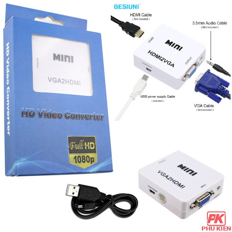 Bộ VGA2HDMI chuyển đổi VGA sang HDMI chất lượng cao 2 Bộ VGA2HDMI chuyển đổi VGA sang HDMI chất lượng cao - Ảnh 2