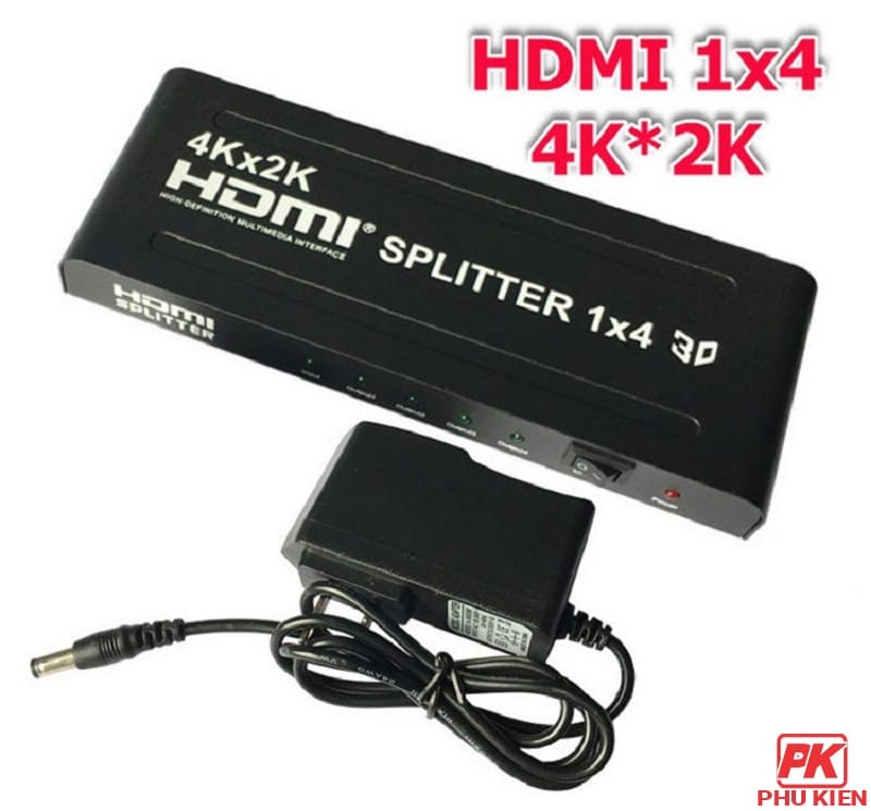 Bộ chia HDMI 1 ra 4 Full HD 4K cao cấp 1 Bộ chia HDMI 1 ra 4 Full HD 1080 hỗ trợ 3D