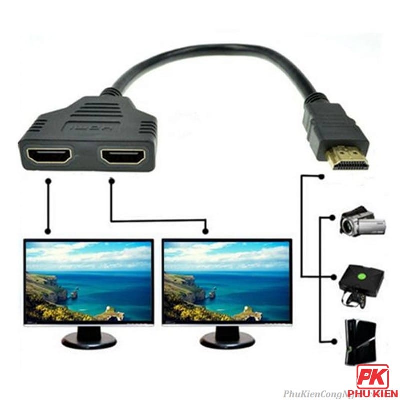 Cáp chia HDMI 1 ra 2 giá rẻ 3 Cáp chia HDMI 1 ra 2 giá rẻ