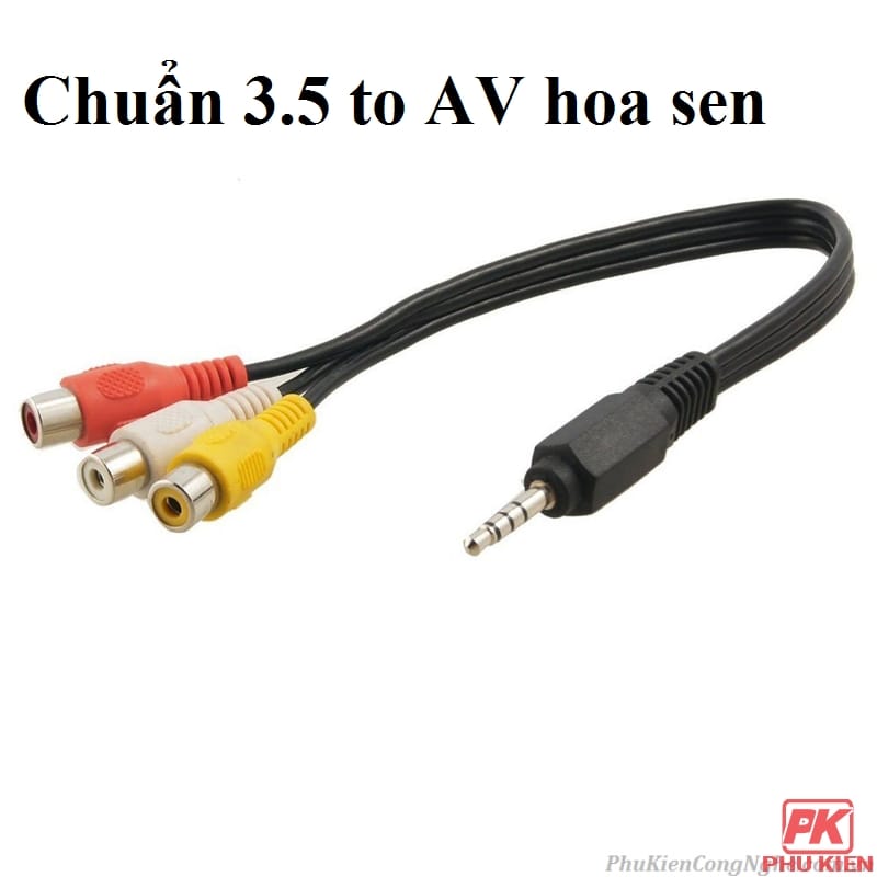 Cáp chuyển cổng 3.5 sang AV âm (Video + Audio) 1 Cáp chuyển cổng 3.5 sang AV Video + Audio