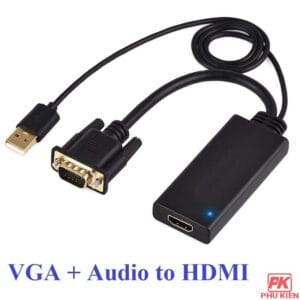 Cáp chuyển VGA sang HDMI có âm thanh nguồn USB