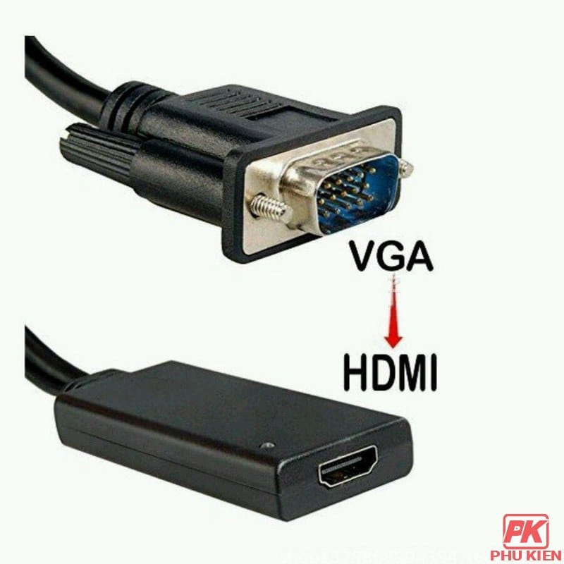 Cáp chuyển VGA sang HDMI có âm thanh nguồn USB 5 Cáp chuyển VGA sang HDMI có âm thanh nguồn USB