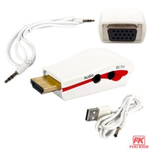 Đầu chuyển HDMI to VGA + Audio có hỗ trợ nguồn