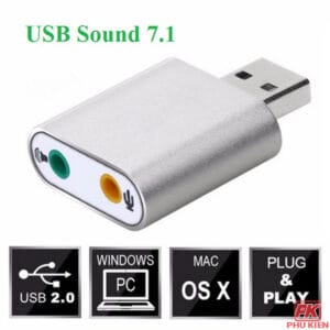 Đầu Cáp USB sound card 7.1 âm thanh 3D vỏ nhôm