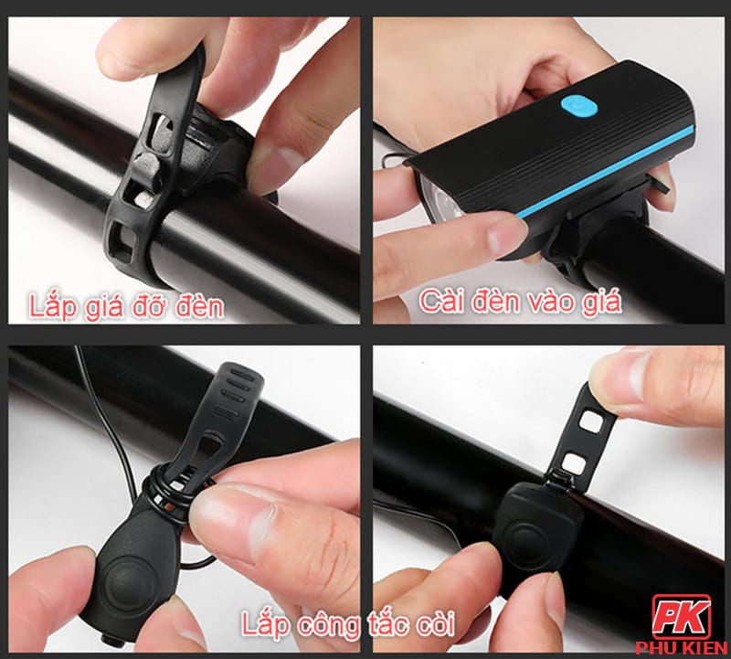 Đèn pha xe đạp có còi Đèn pha xe đạp có còi