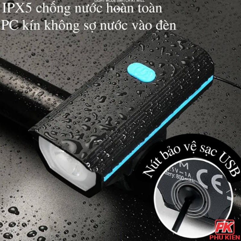 Đèn pha xe đạp có còi 2 Đèn pha xe đạp có còi - Ảnh 2