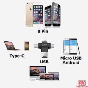 Đầu đọc thẻ nhớ 4 in 1 cho Điện thoại, Máy tính - Ảnh 4