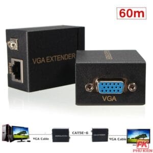Bộ kéo dài VGA Extender 60m bằng cáp mạng RJ45