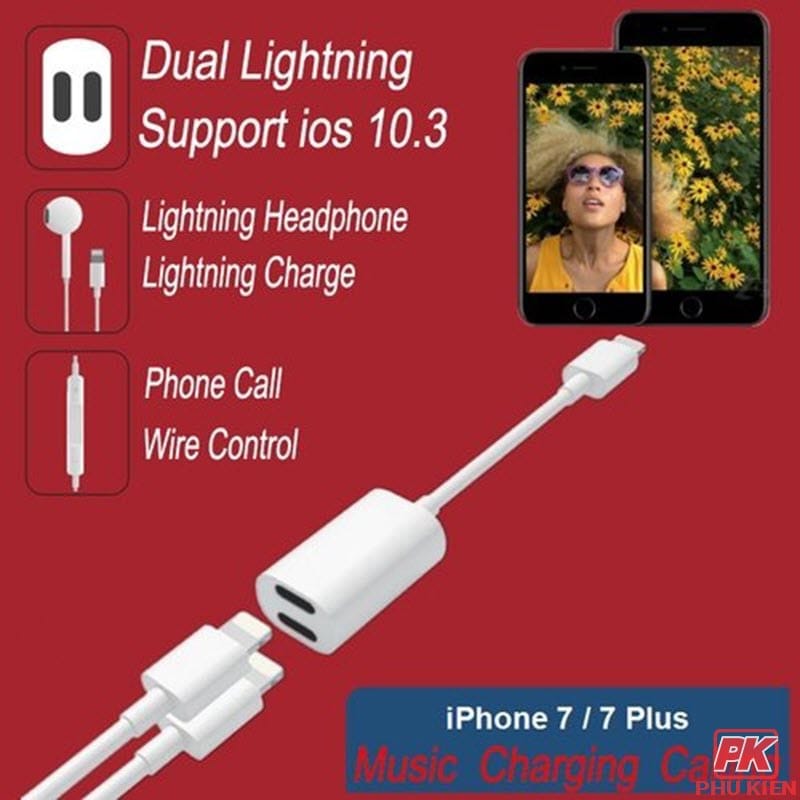 Cáp chia Lightning 1 ra 2 cho Iphone 3 Cáp chia Lightning 1 ra 2 cho Iphone - Ảnh 3