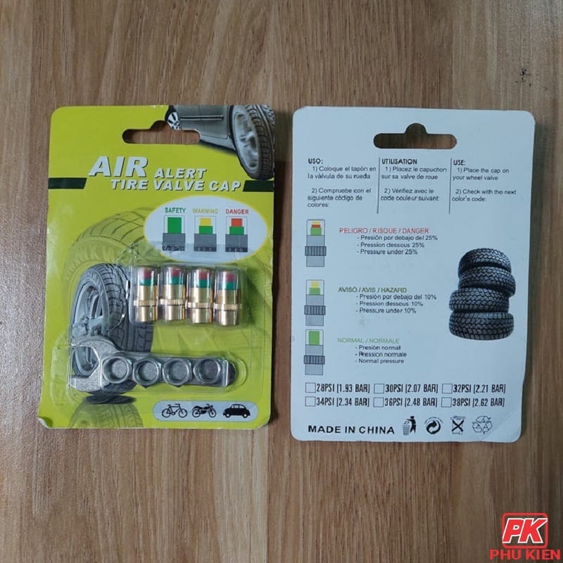 Bộ nắp van báo áp suất lốp ô tô