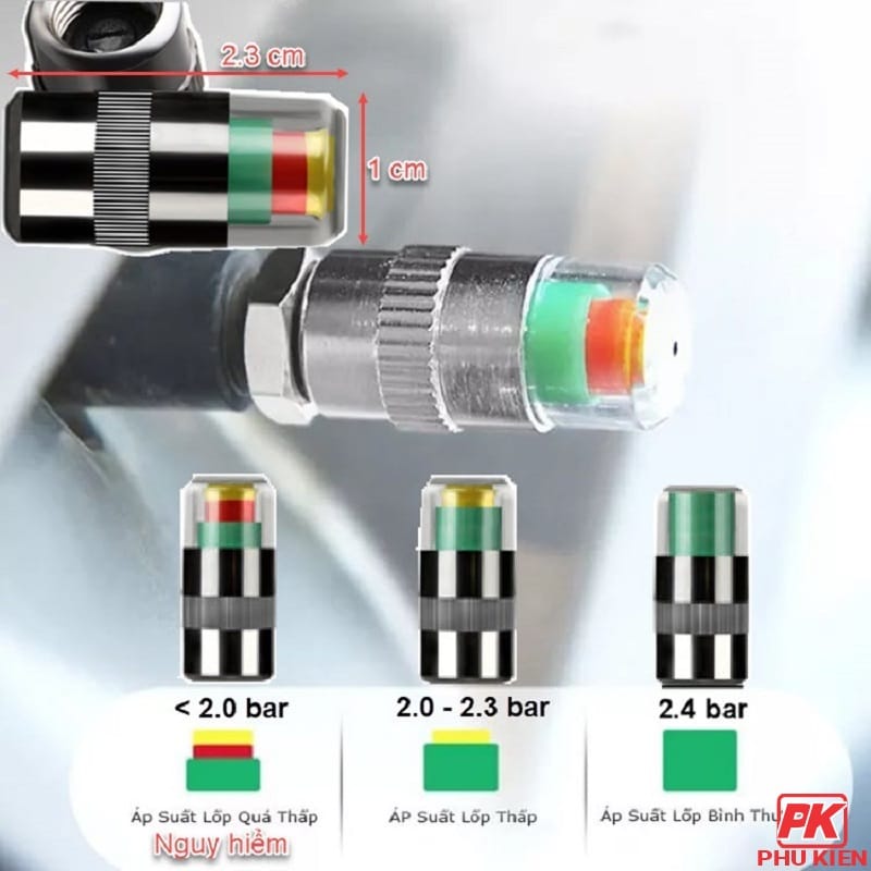 Bộ nắp van báo áp suất lốp ô tô