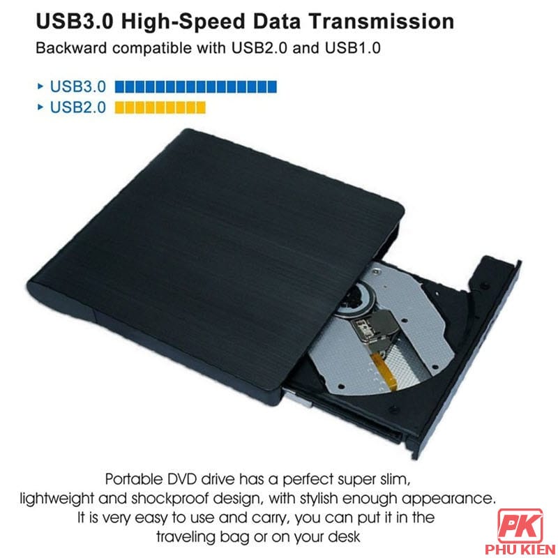 Ổ ghi DVD RW USB 3.0 gắn ngoài cho PC Laptop 2 Ổ ghi DVD RW USB 3.0 gắn ngoài cho PC Laptop - Ảnh 2