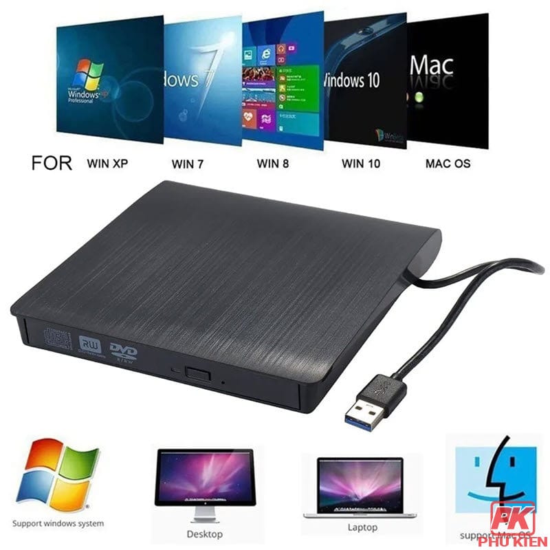 Ổ ghi DVD RW USB 3.0 gắn ngoài cho PC Laptop Ổ ghi DVD RW USB 3.0 gắn ngoài cho PC Laptop