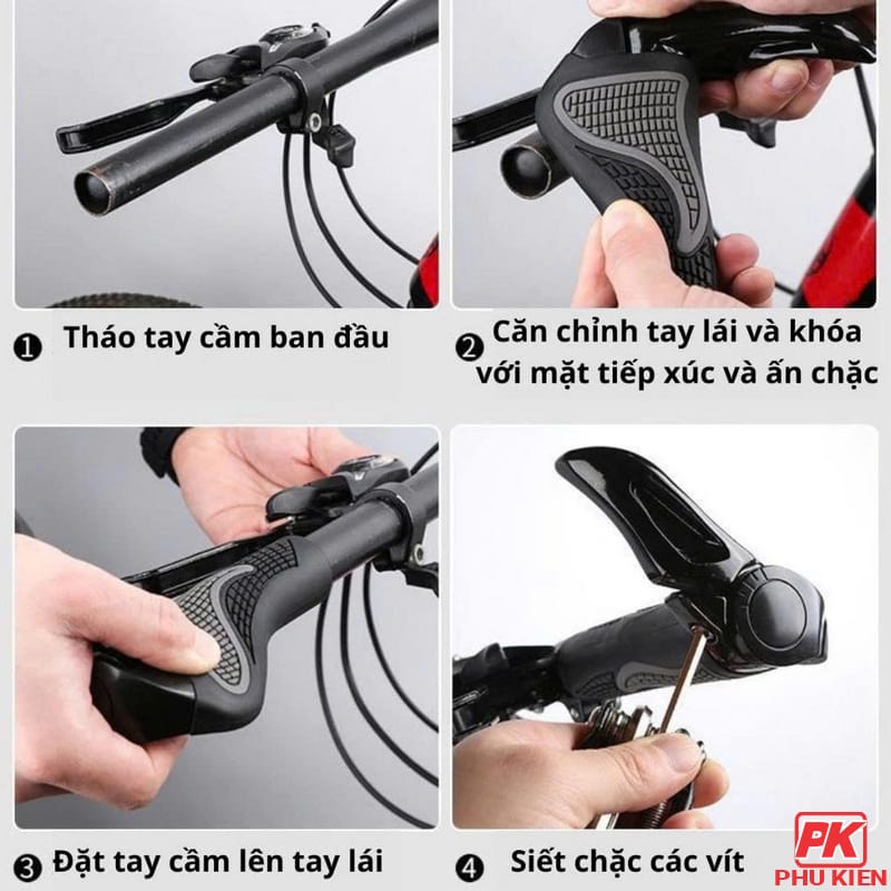 Tay nắm Xe đạp có Sừng chống mỏi bản to