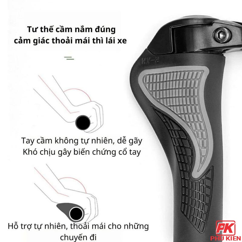 Tay nắm Xe đạp có Sừng chống mỏi bản to
