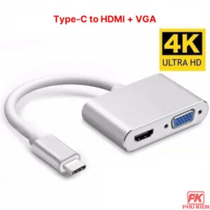 Cáp chuyển USB Type-C sang HDMI và VGA cao cấp