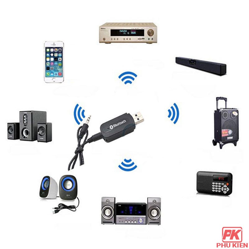 USB Bluetooth Audio kết nối Điện thoại với Loa, Amply